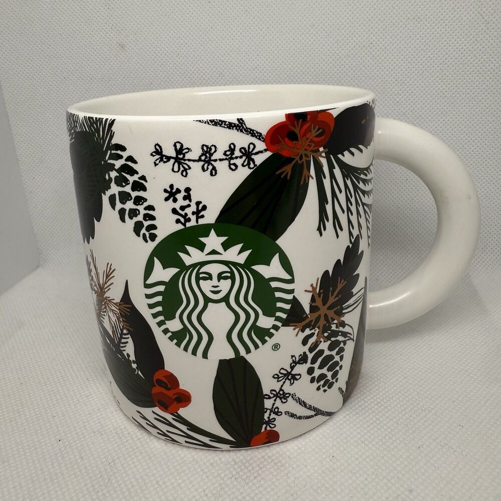 STARBUCKS CHRISTMAS HOLIDAY 2021 12oz Holly Ceramic Coffee Mug